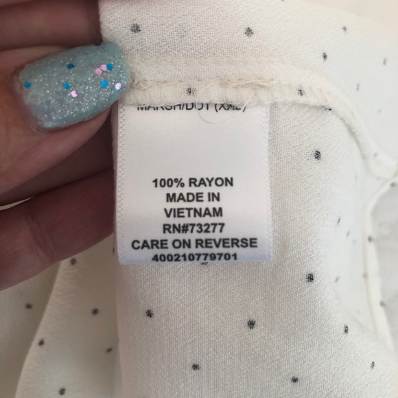 Elle Split V-Neck Polka Dot Blouse XXL - Picture 10 of 11